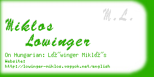 miklos lowinger business card